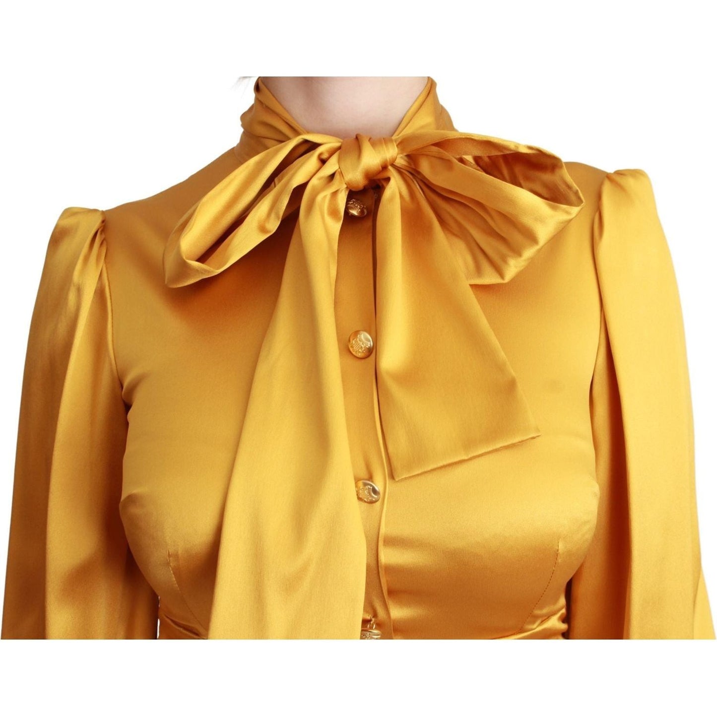 Dolce & Gabbana Radiant Yellow Silk Bodycon Mini Dress yellow-silk-stretch-sheath-bodycon-mini-dress