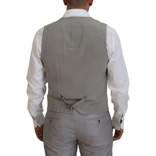 Dolce & Gabbana Elegant Silver Slim Fit Three-Piece Suit silver-wool-silk-3-piece-slim-fit-suit IMG_8558-1-scaled-b5299f37-c93.jpg