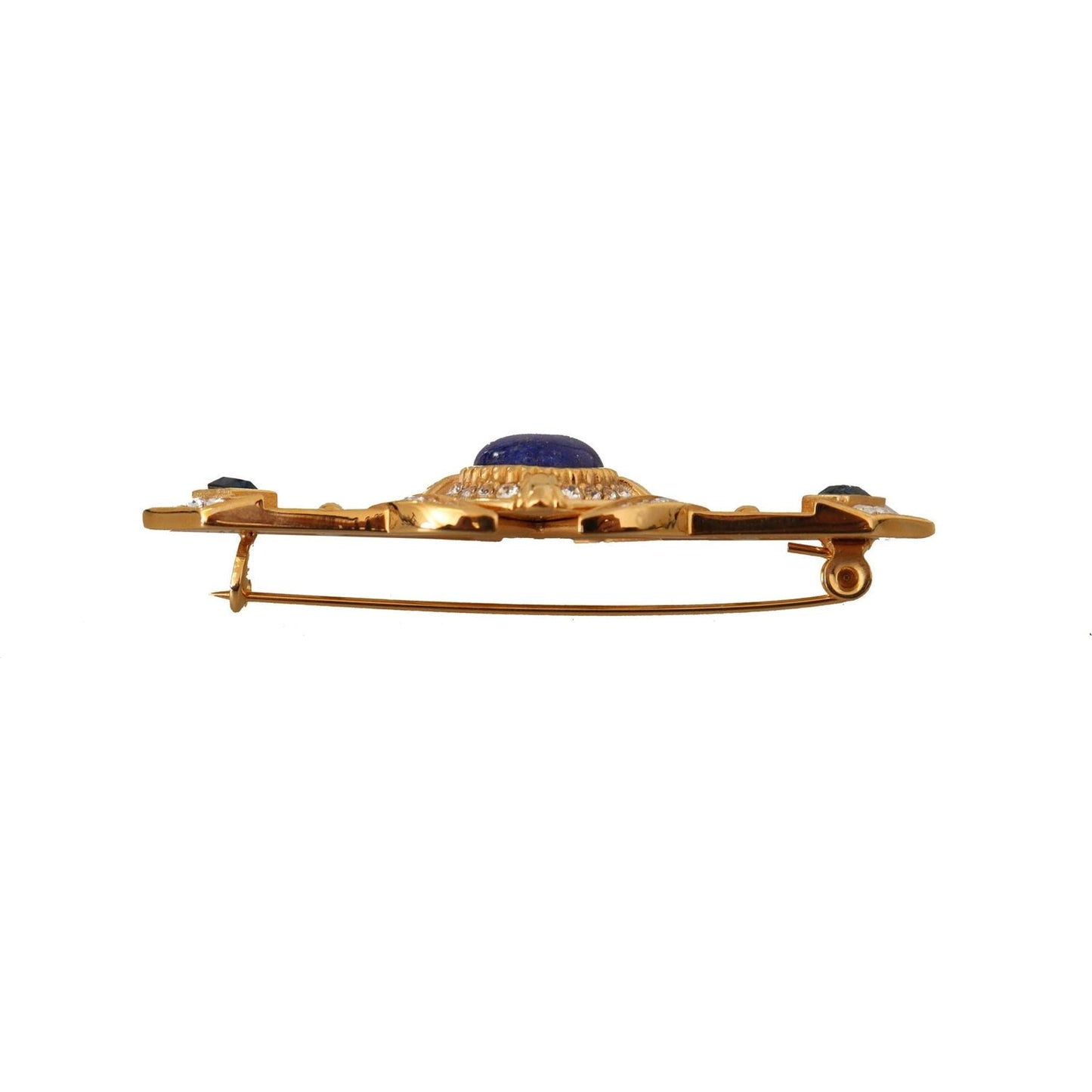 Dolce & Gabbana Elegant Gold Plated Brass Brooch Brooch gold-tone-brass-crystal-embellished-pin-brooch