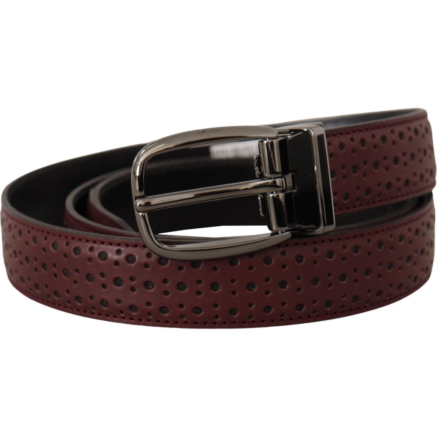 Dolce & Gabbana Elegant Leather Belt with Metal Buckle brown-perforated-leather-metal-buckle-belt