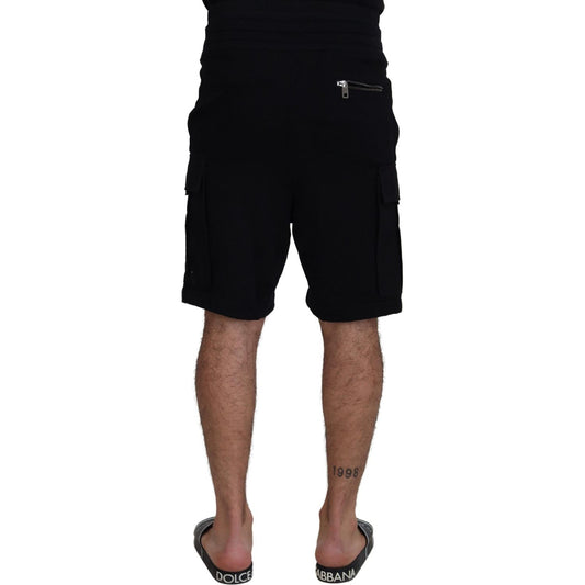 Dolce & Gabbana Elevate Your Summer: Classic Black Bermuda Shorts Shorts black-cotton-bermuda-cargo-shorts