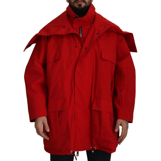 Dolce & Gabbana Sleek Red Lightweight Windbreaker Jacket red-polyester-full-zip-windbreaker-jacket IMG_8618-scaled-288f49dc-159.jpg