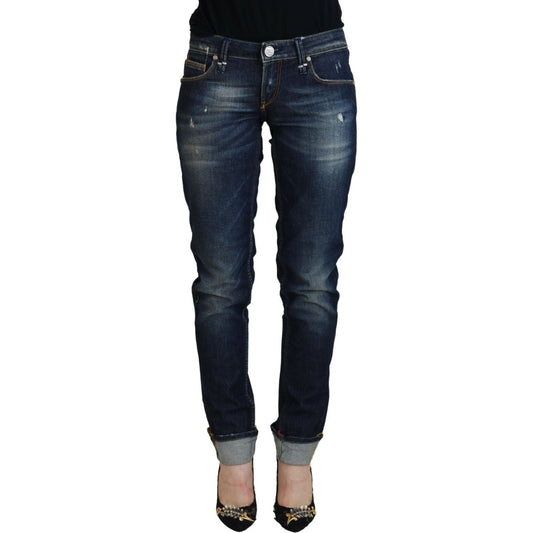 Acht Elegant Slim Fit Low Waist Denim Pants blue-cotton-slim-fit-women-casual-denim-jeans-1