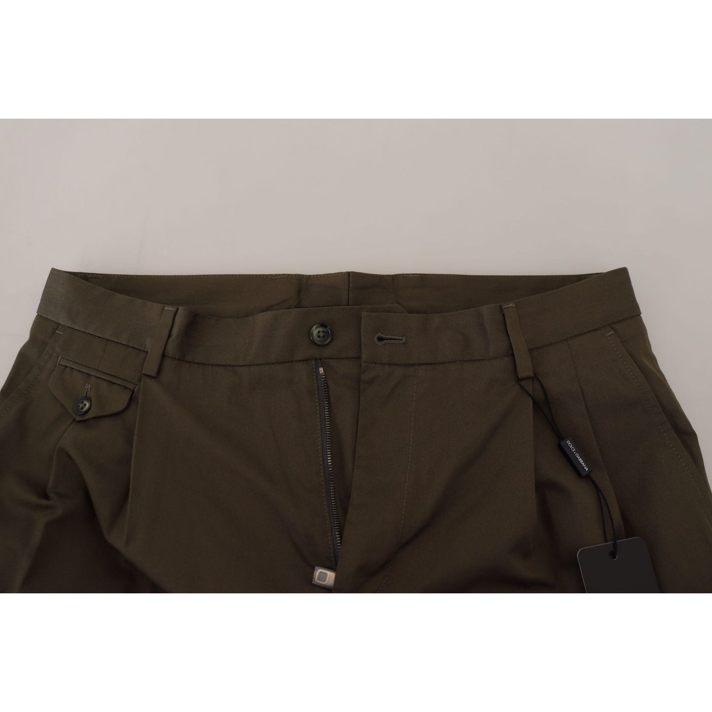 Dolce & Gabbana Elegant Green Cotton Chino Shorts Shorts green-chinos-cotton-casual-shorts