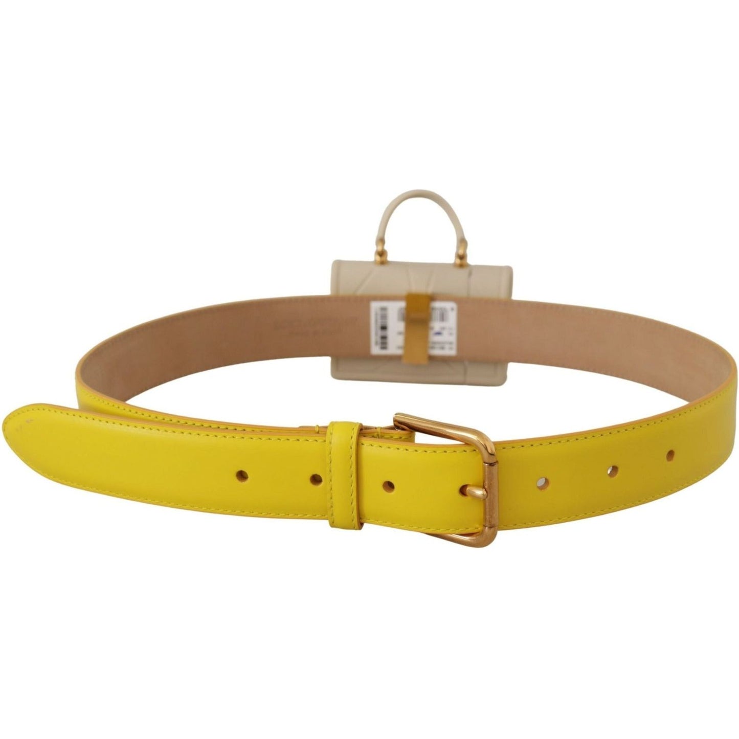 Dolce & GabbanaChic Yellow Leather Belt with Headphone CaseMcRichard Designer Brands£439.00