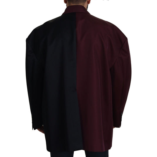 Dolce & Gabbana Elegant Bordeaux Double-Breasted Jacket bordeaux-polyester-double-breasted-jacket IMG_8664-scaled-c9ded1e4-7bc.jpg