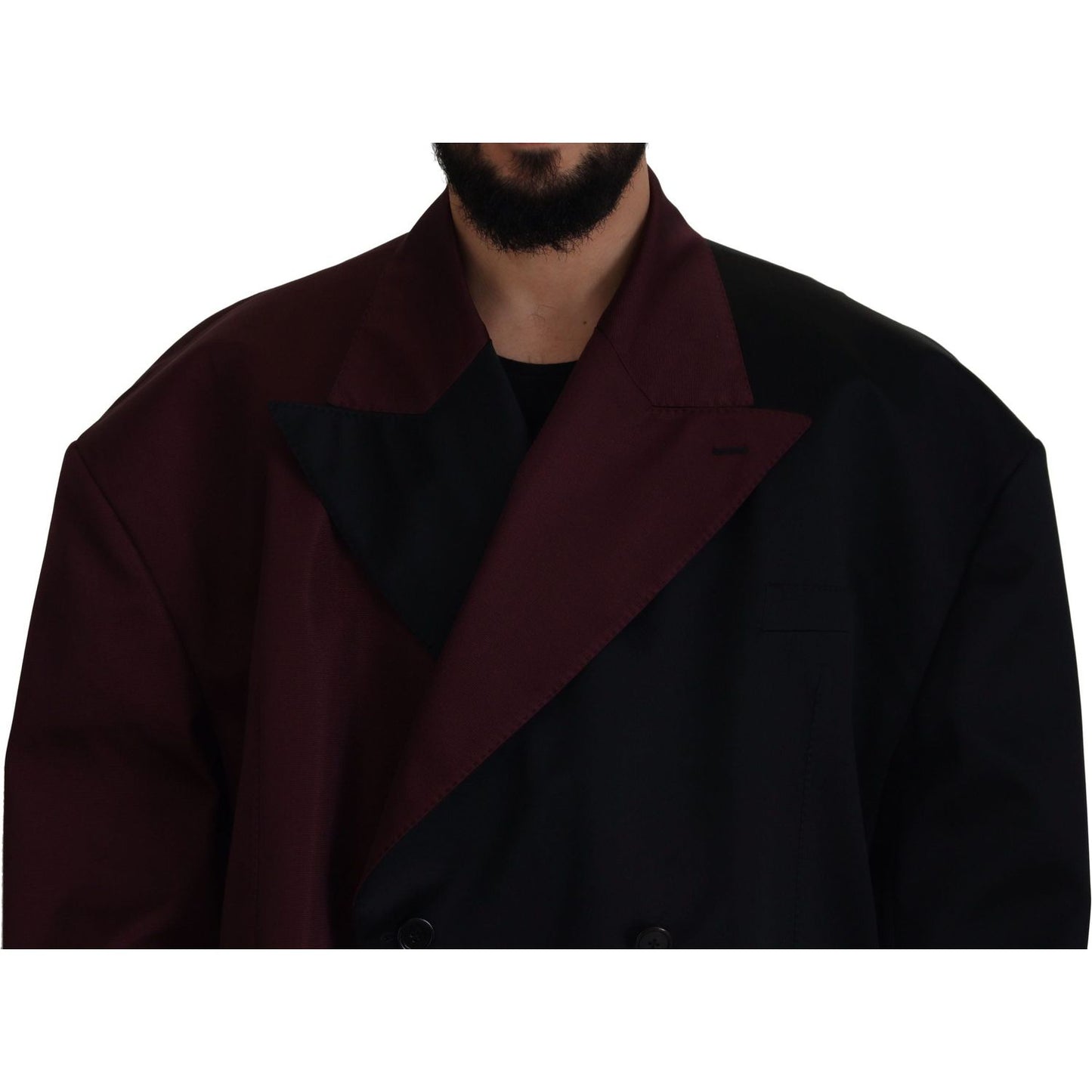 Dolce & Gabbana Elegant Bordeaux Double-Breasted Jacket bordeaux-polyester-double-breasted-jacket