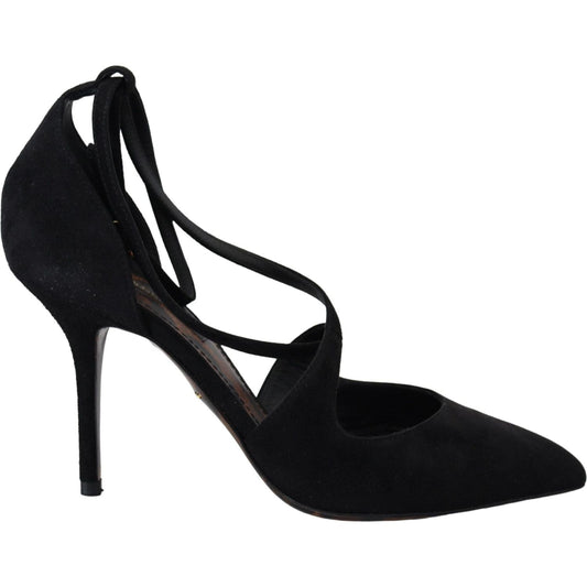 Dolce & Gabbana Elegant Ankle Strap Suede Heels black-suede-ankle-strap-pumps-heels-shoes IMG_8665-scaled-f43d6b4a-b19.jpg