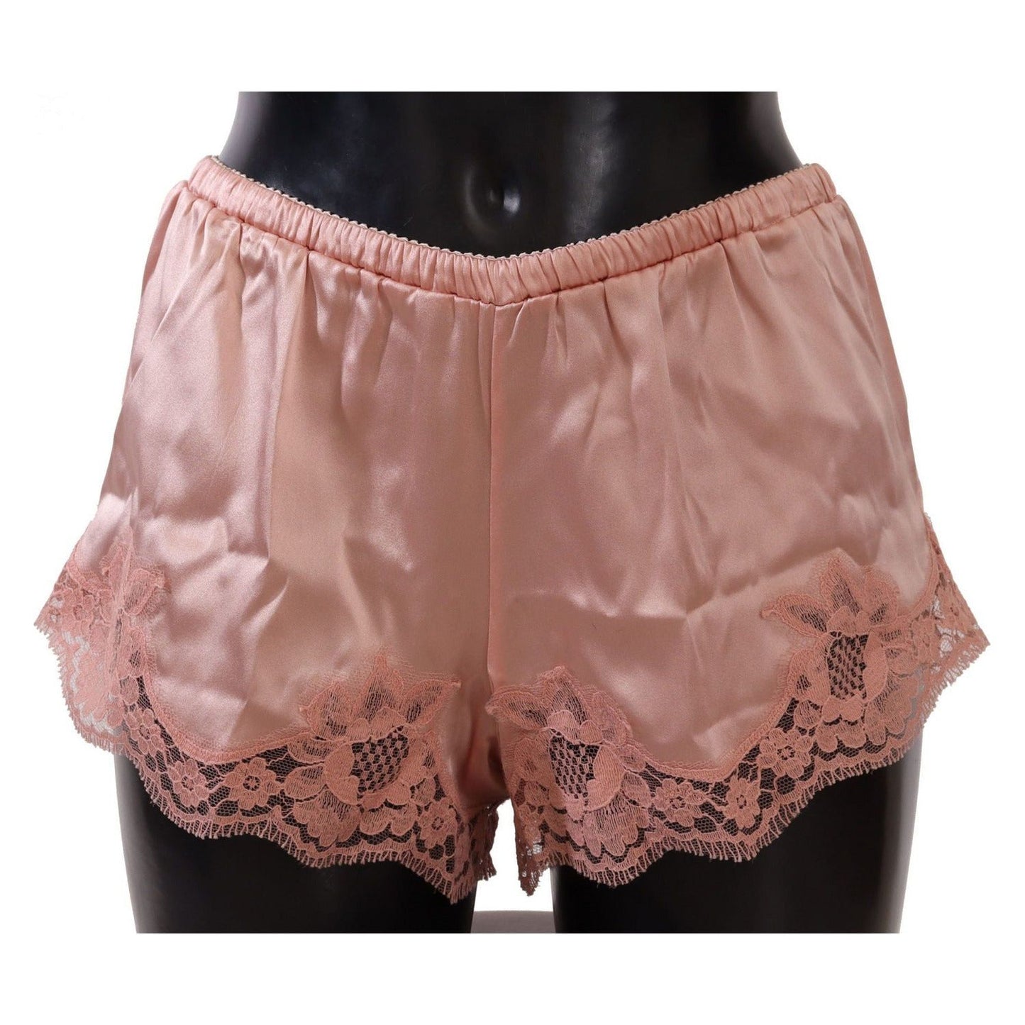 Dolce & Gabbana Elegant Powder Pink Silk Lace Lingerie Shorts WOMAN UNDERWEAR pink-floral-lace-lingerie-underwear
