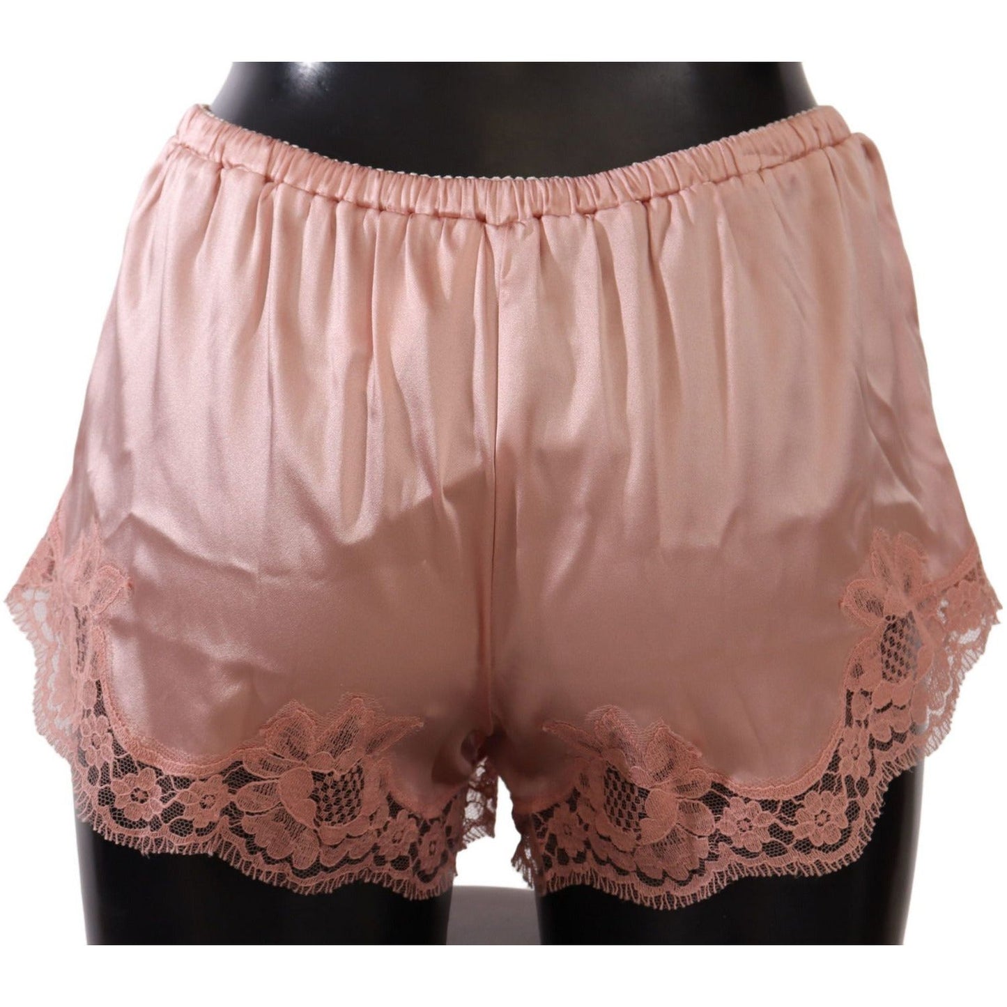 Dolce & Gabbana Elegant Powder Pink Silk Lace Lingerie Shorts WOMAN UNDERWEAR pink-floral-lace-lingerie-underwear