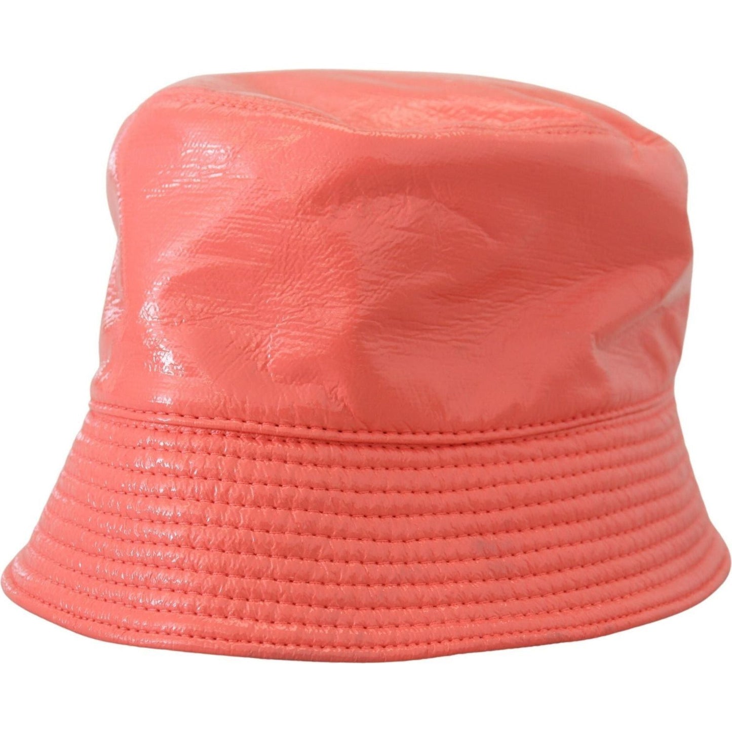 Dolce & Gabbana Elegant Peach Bucket Hat - Summer Chic Essential peach-quilted-faux-leather-women-bucket-cap-hat