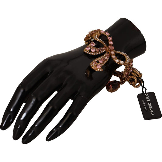 Dolce & Gabbana Elegant Crystal Charm Gold Bracelet WOMAN BRACELET gold-brass-chain-baroque-crystal-embellished-bracelet