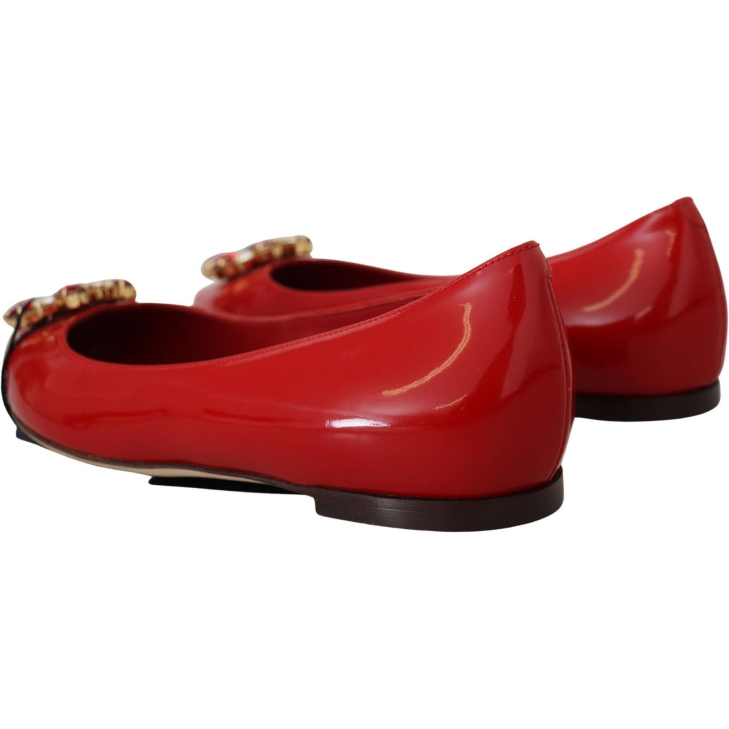 Dolce & Gabbana Red Suede Crystal Loafers - Exquisite Elegance red-leather-crystals-loafers-flats-shoes