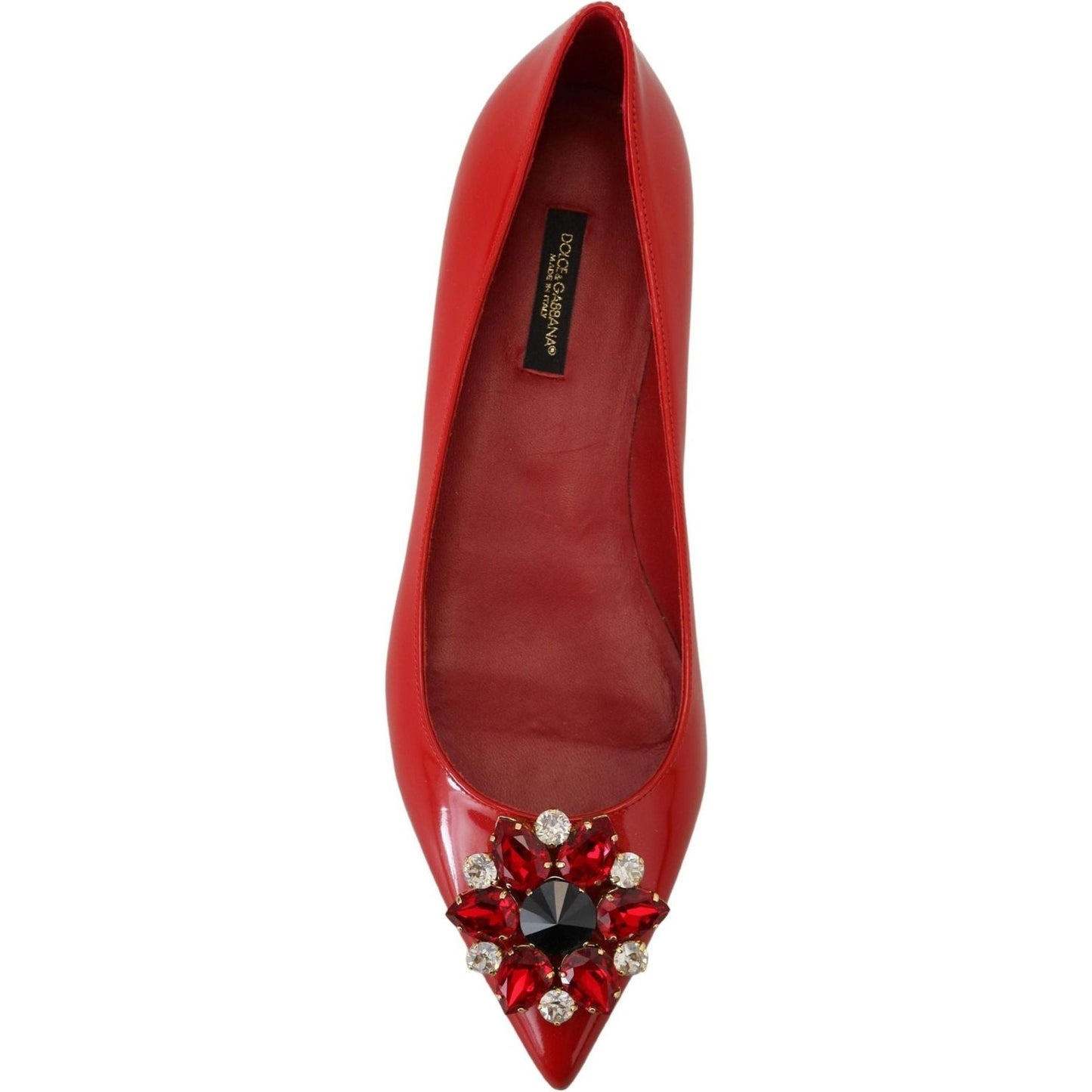 Dolce & Gabbana Red Suede Crystal Loafers - Exquisite Elegance red-leather-crystals-loafers-flats-shoes