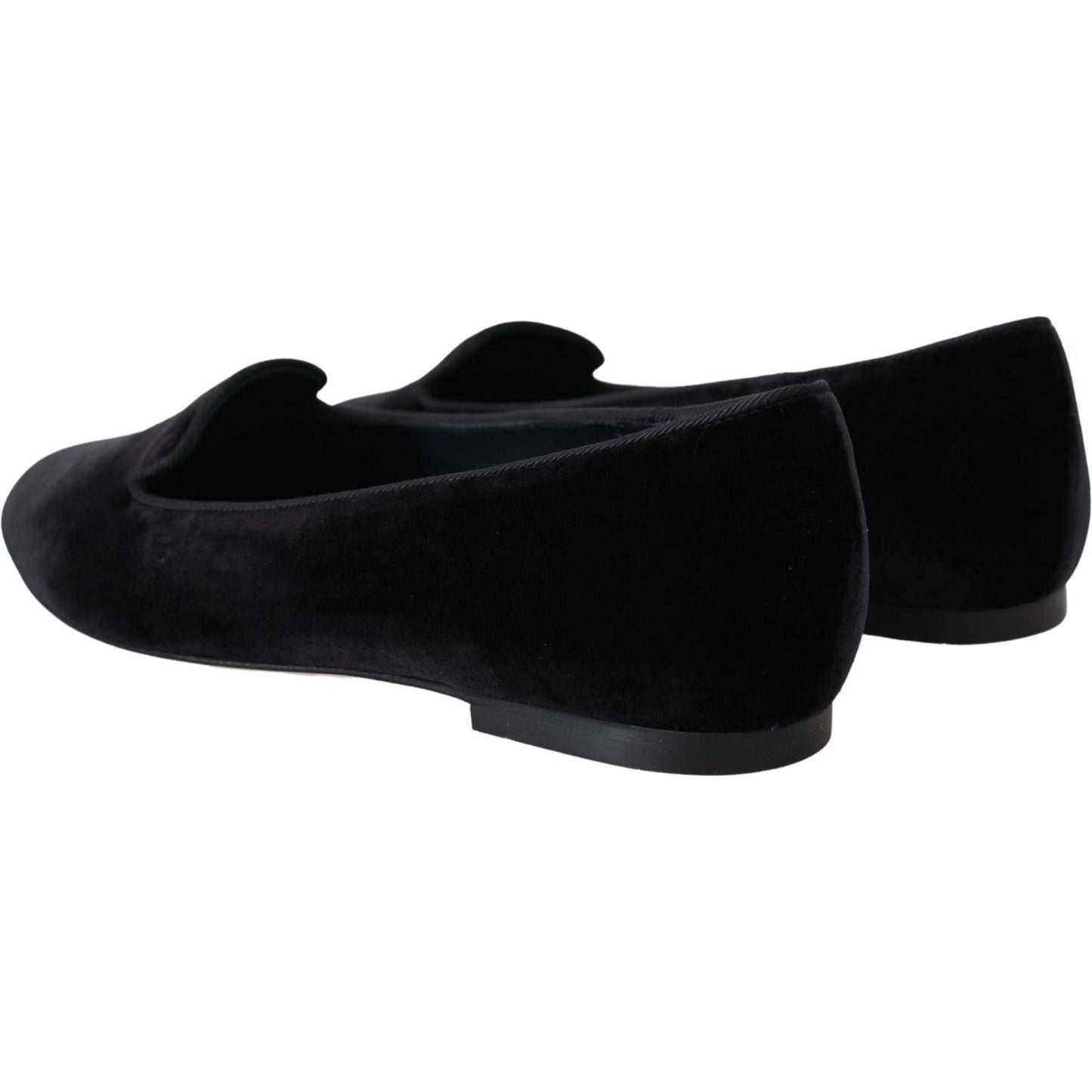 Dolce & Gabbana Elegant Black Silk-Blend Loafers black-velvet-slip-ons-loafers-flats-shoes