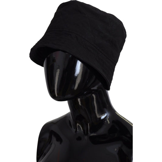 Dolce & Gabbana Elegant Black Bucket Cap black-nylon-women-bucket-cap-hat
