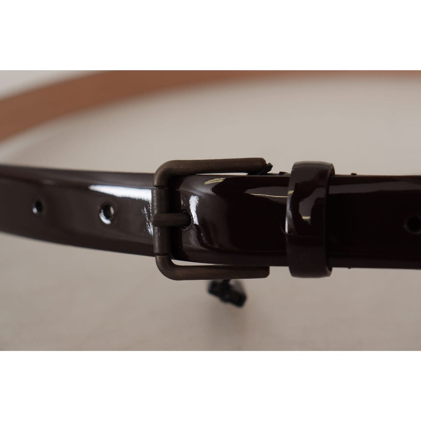 Dolce & Gabbana Elegant Black Leather Logo Buckle Belt black-patent-leather-logo-metal-waist-buckle-belt