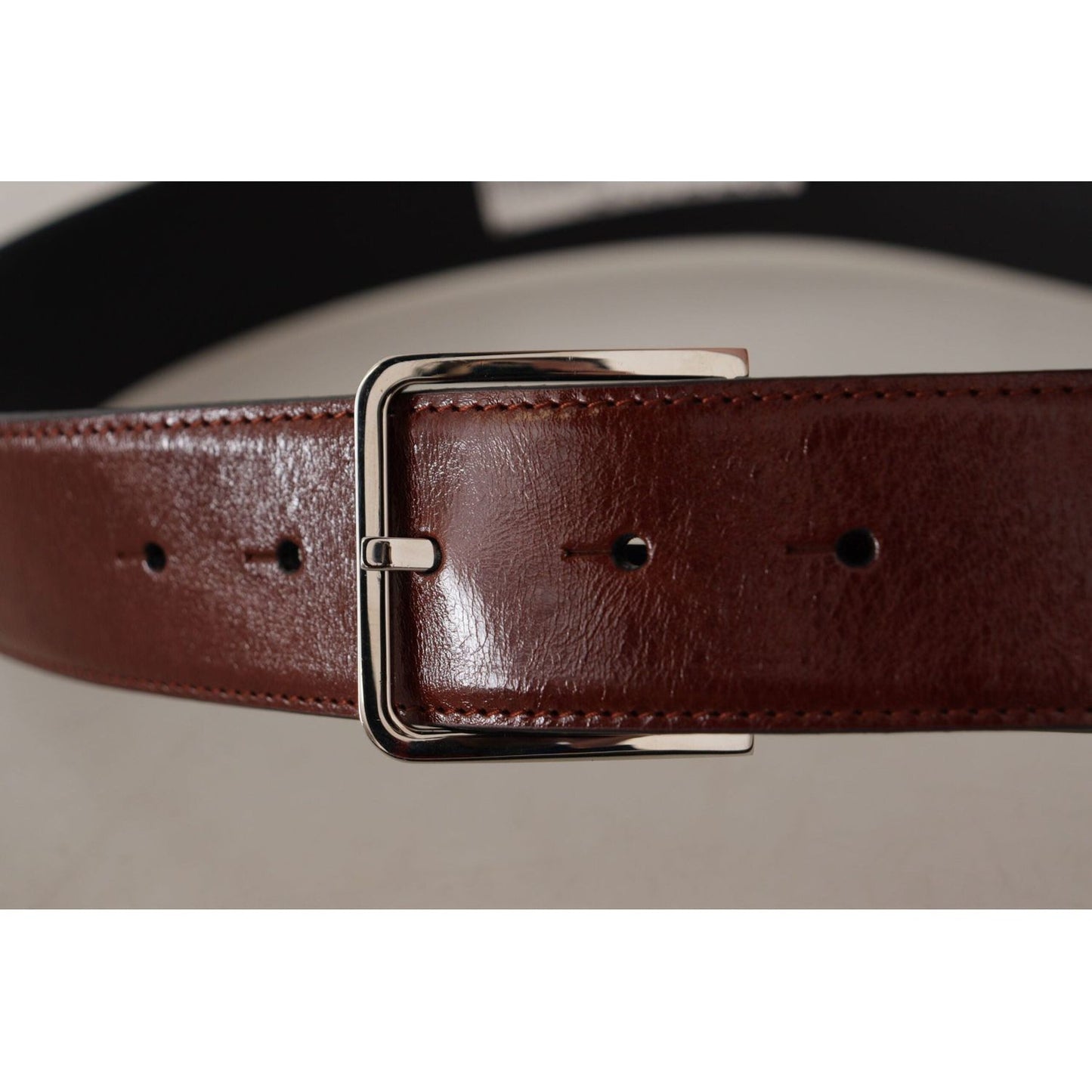 Dolce & Gabbana Elegant Leather Belt with Engraved Buckle bordeaux-calf-patent-leather-logo-waist-buckle-belt
