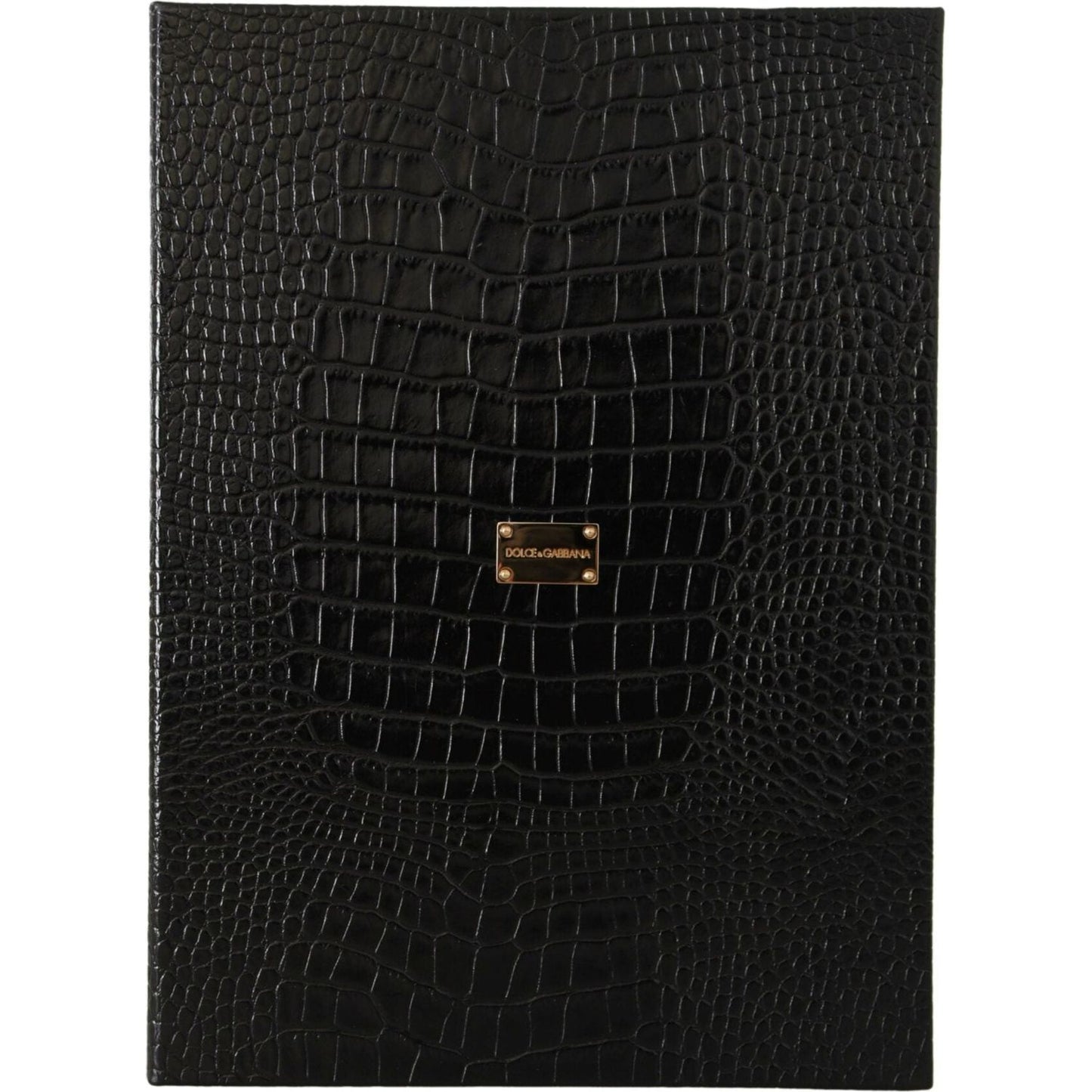 Dolce & Gabbana Elegant Black Leather Catalogue Case black-leather-booklet-decor-mens-case-catalogue-folding-book