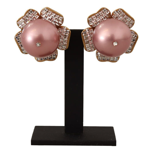 Dolce & Gabbana Elegant Floral Crystal Pearl Clip-On Earrings WOMAN EARRING gold-tone-maxi-faux-pearl-floral-clip-on-jewelry-earrings-1 IMG_8782-scaled-69b43412-7af.jpg