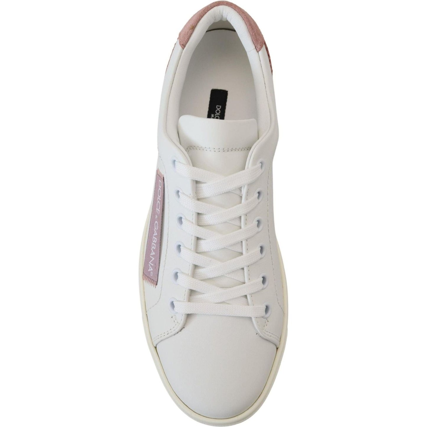 Dolce & GabbanaChic White Pink Leather Low-Top SneakersMcRichard Designer Brands£359.00