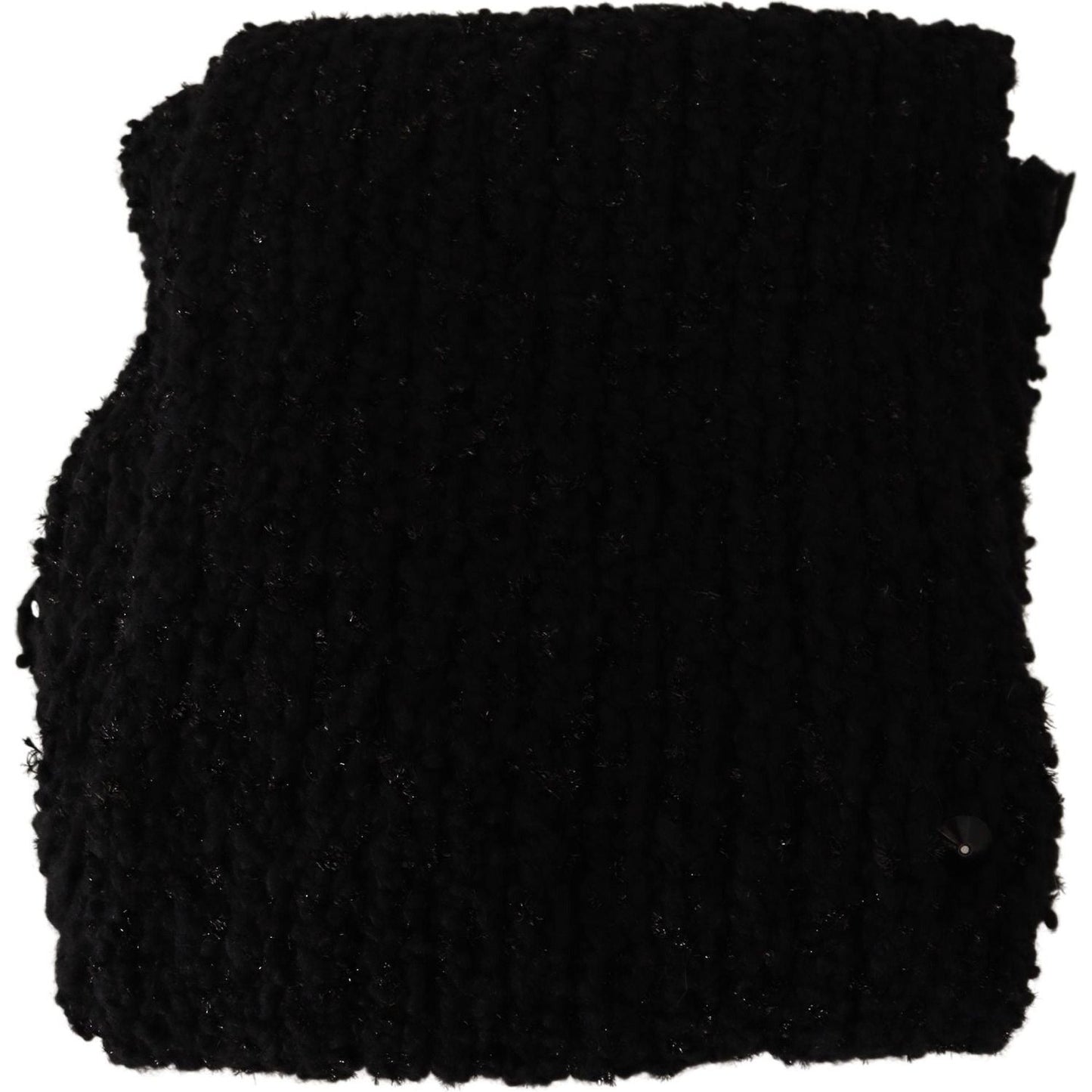Dolce & Gabbana Elegant Black Wool-Blend Designer Scarf black-virgin-wool-knitted-wrap-shawl-scarf IMG_8797-c3dbc0c9-763.jpg