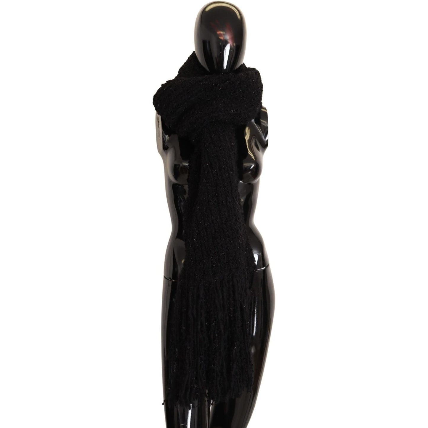 Dolce & Gabbana Elegant Black Wool-Blend Designer Scarf black-virgin-wool-knitted-wrap-shawl-scarf IMG_8801-scaled-aa87d5de-f45.jpg