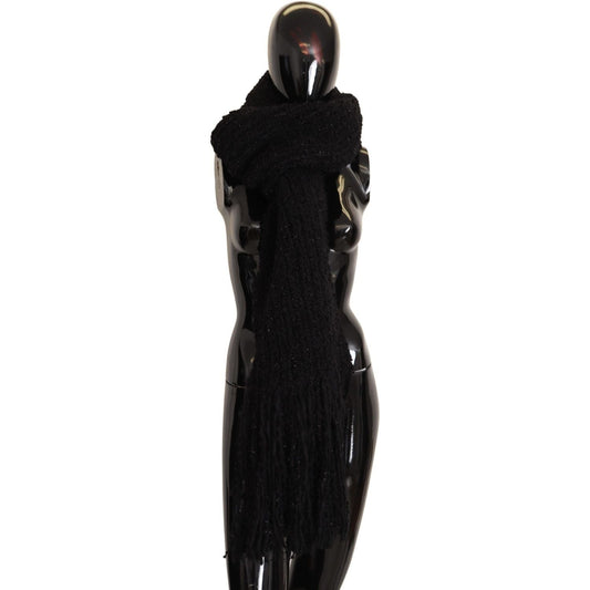 Dolce & GabbanaElegant Black Wool-Blend Designer ScarfMcRichard Designer Brands£439.00