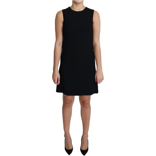 Dolce & Gabbana Elegant Sleeveless Black A-Line Mini Dress black-viscose-stretch-a-line-shift-mini-dress