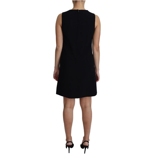 Dolce & Gabbana Elegant Sleeveless Black A-Line Mini Dress black-viscose-stretch-a-line-shift-mini-dress