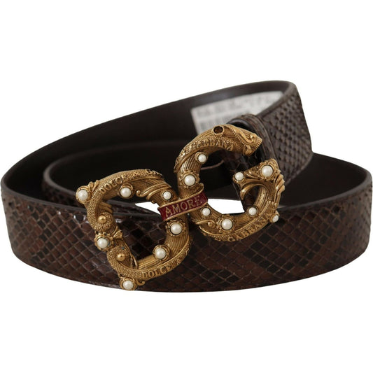 Dolce & Gabbana Elegant Snakeskin Leather Belt brown-amore-animal-print-exotic-leather-logo-buckle-belt IMG_8823-scaled-14cab93d-a35.jpg