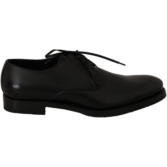 Dolce & Gabbana Elegant Black Leather Derby Dress Shoes Dress Shoes black-leather-derby-formal-dress-shoes IMG_8874-scaled_fbc5f5c6-ed1e-4cb6-b255-c8aaca80c169.jpg