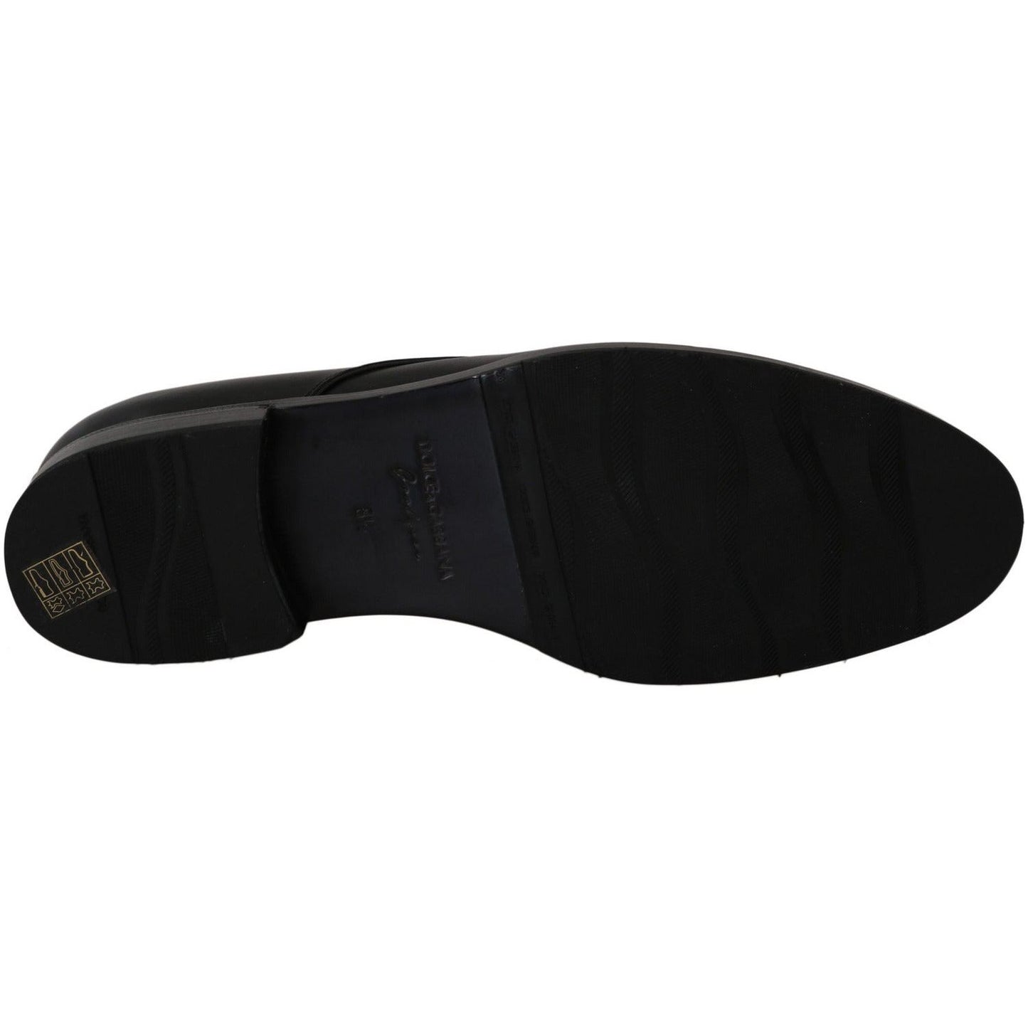 Dolce & Gabbana Elegant Black Leather Derby Dress Shoes Dress Shoes black-leather-derby-formal-dress-shoes