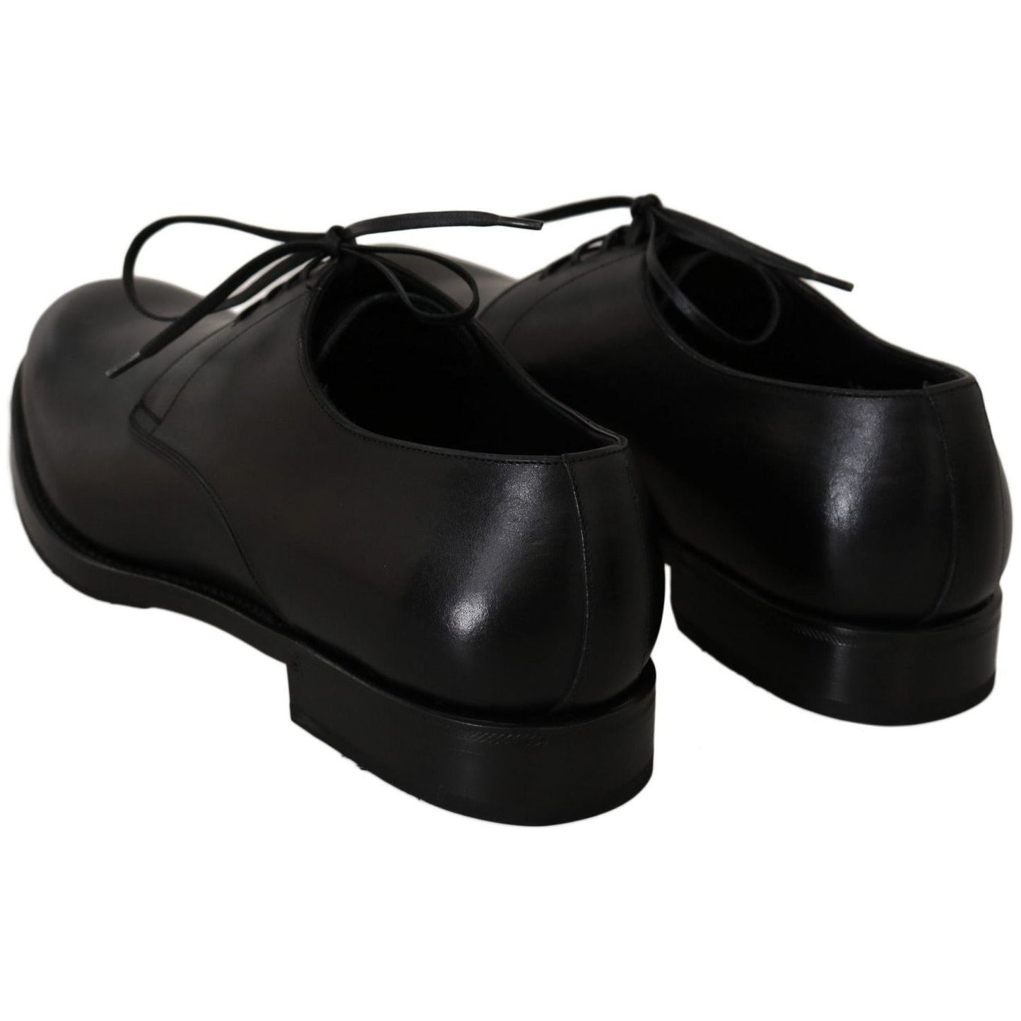 Dolce & Gabbana Elegant Black Leather Derby Dress Shoes Dress Shoes black-leather-derby-formal-dress-shoes