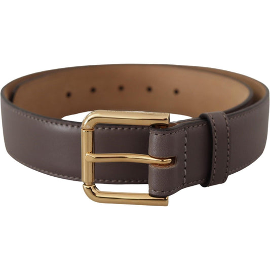 Dolce & Gabbana Elegant Engraved Buckle Leather Belt gray-calfskin-leather-gold-metal-logo-buckle-belt IMG_8906-4403d785-0ca.jpg
