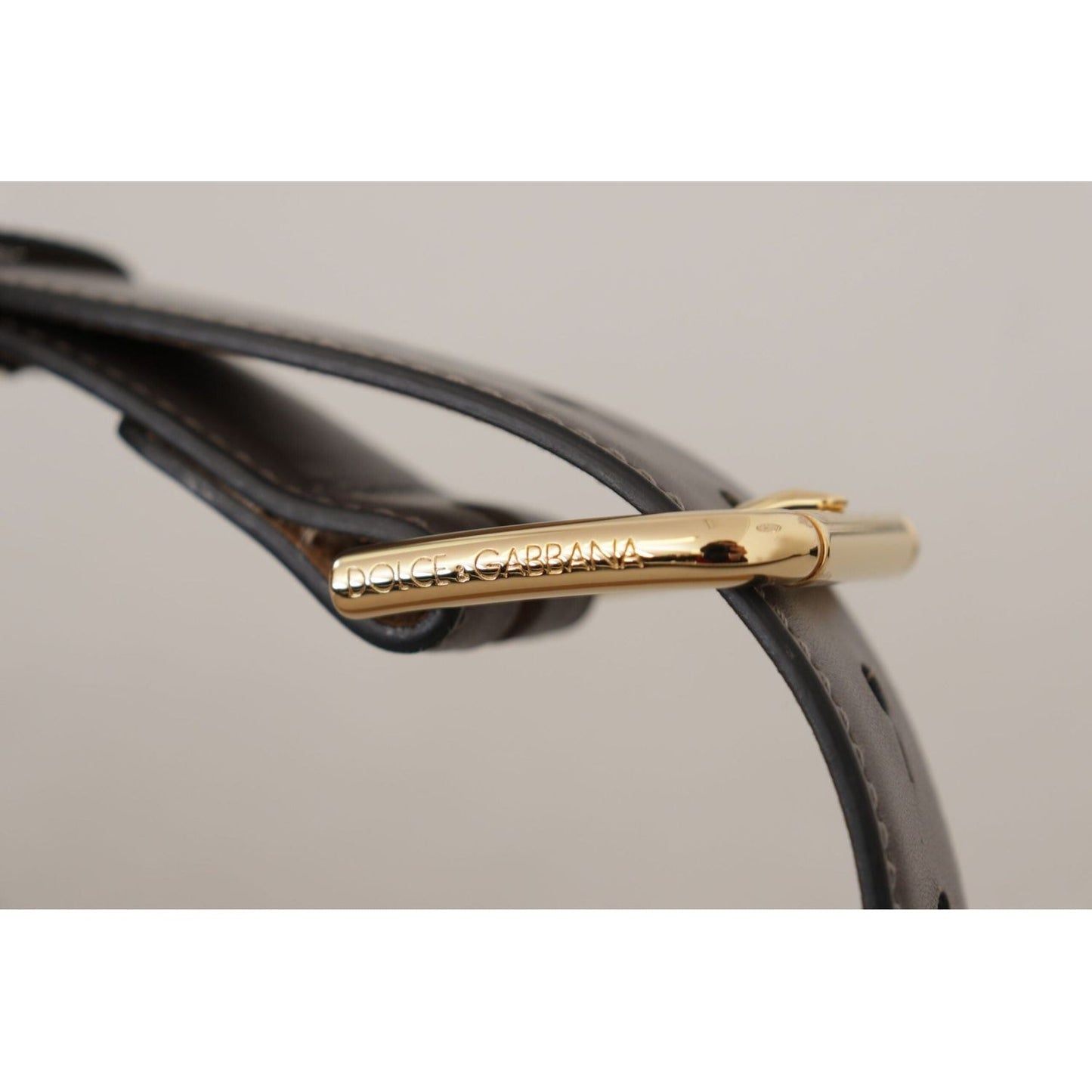 Dolce & Gabbana Elegant Engraved Buckle Leather Belt gray-calfskin-leather-gold-metal-logo-buckle-belt IMG_8910-scaled-acb3559d-d83.jpg