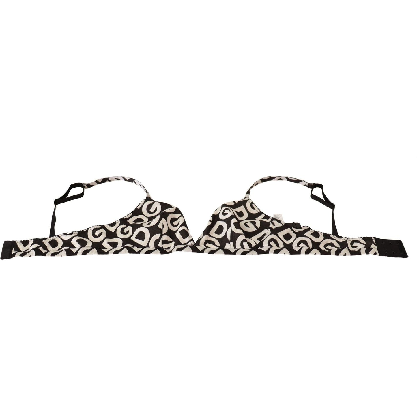 Dolce & Gabbana Elegant Logo Mania Cotton Bra WOMAN SWIMWEAR black-white-dg-print-non-wire-cotton-bra-underwear