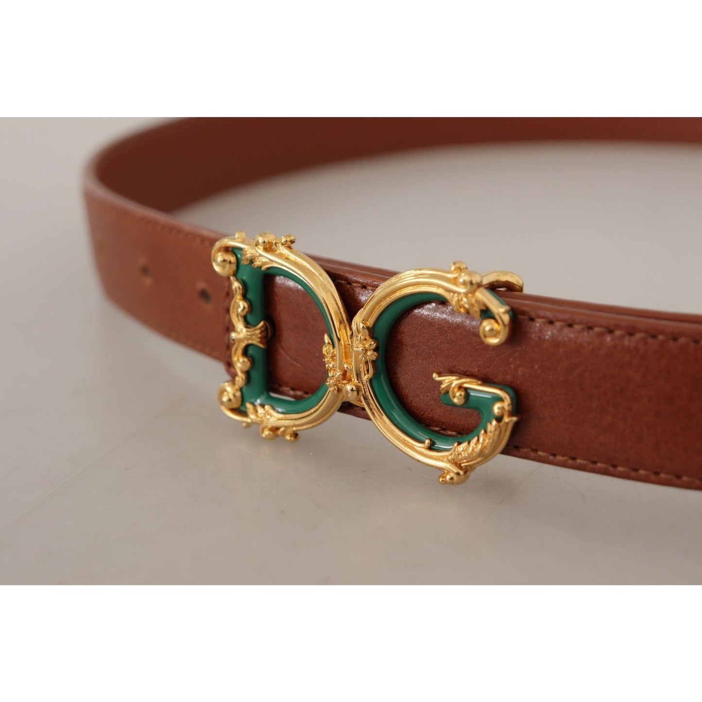 Dolce & Gabbana Elegant Leather Belt with Logo Buckle brown-leather-baroque-gold-dg-logo-waist-buckle-belt IMG_8927-scaled-aedc7f98-e25.jpg