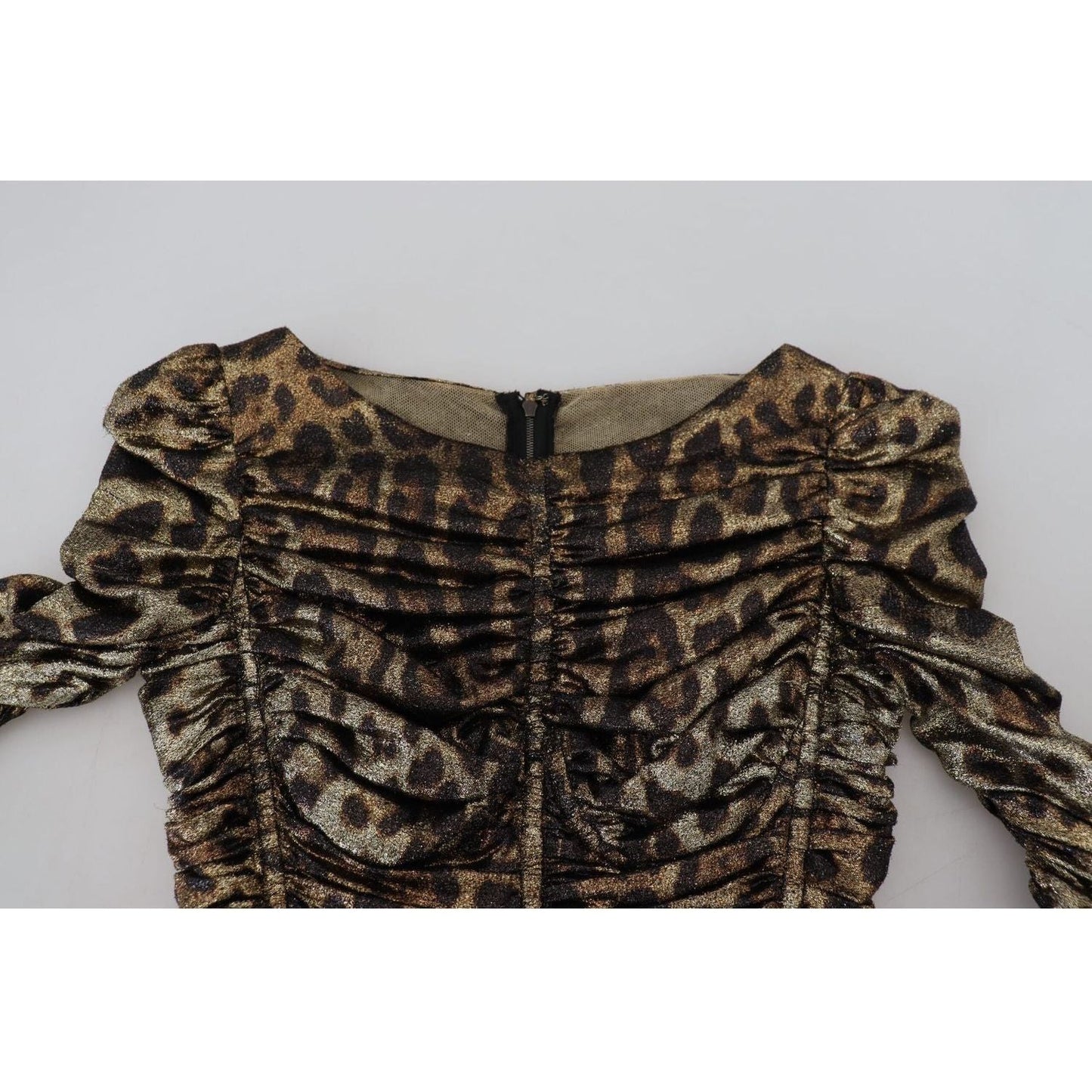 Dolce & Gabbana Elegant Leopard Print Midi Bodycon Dress multicolor-leopard-bodycon-sheath-midi-dress