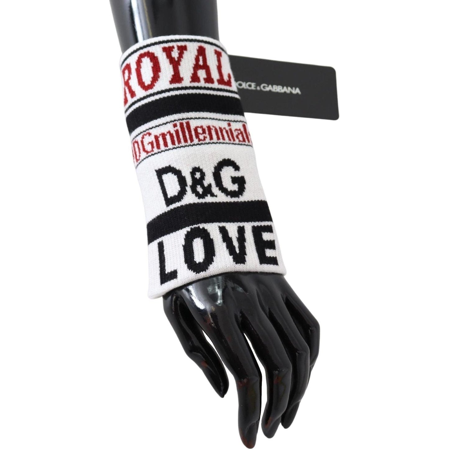 Dolce & Gabbana Multicolored Virgin Wool Wrist Wrap multicolor-wool-knit-d-g-love-wristband-wrap