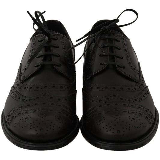 Dolce & Gabbana Elegant Bordeaux Wingtip Derby Dress Shoes Dress Shoes black-leather-wingtip-oxford-dress-shoes-1 IMG_8976_38d83969-094c-44b6-8ed8-c674a412bfac.jpg