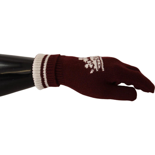 Dolce & GabbanaElegant Red Cashmere Gloves with Crown MotifMcRichard Designer Brands£169.00