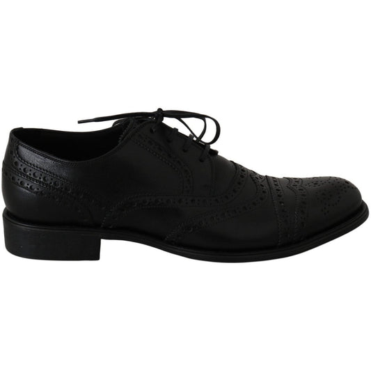 Dolce & GabbanaElegant Black Leather Derby Wingtip Dress ShoesMcRichard Designer Brands£349.00