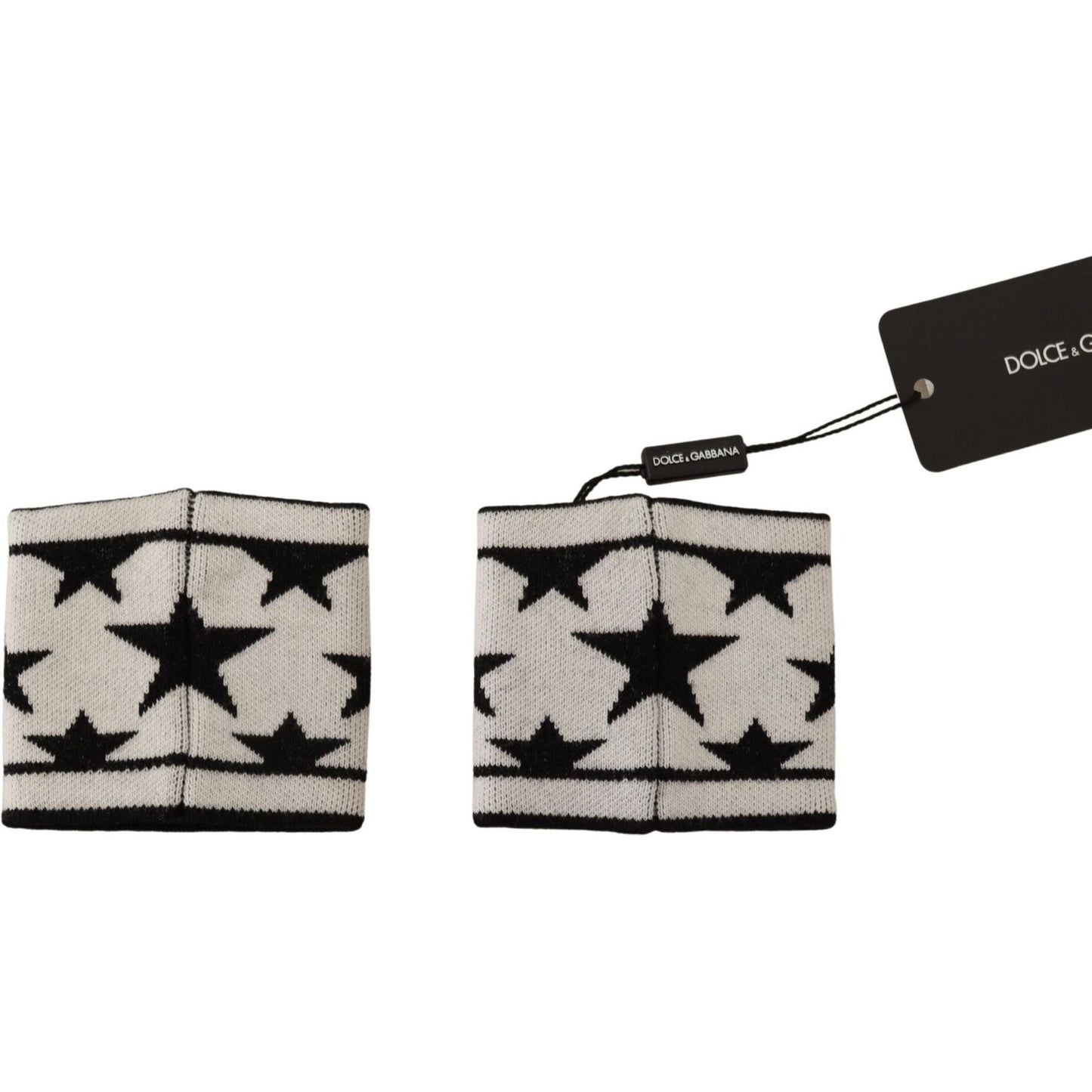 Dolce & Gabbana Elegant Monochrome Wool Wristband Set white-black-wool-logo-dgmillennials-wristband