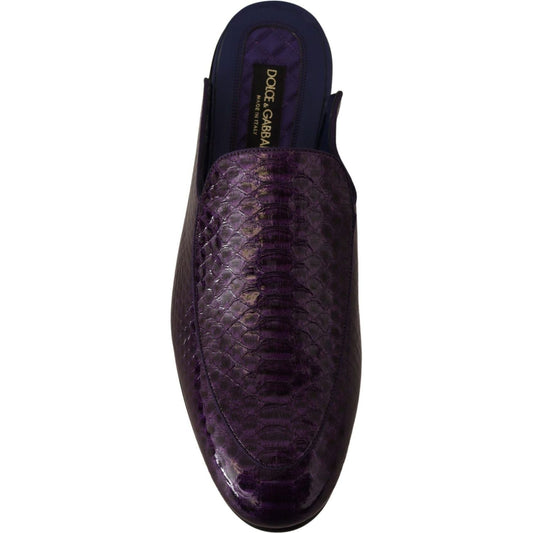 Dolce & Gabbana Purple Exotic Python Leather Slides purple-exotic-leather-flats-slides-shoes IMG_9070-scaled-173d4ff0-549.jpg