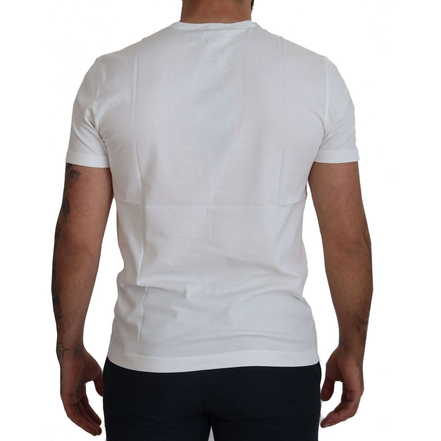 Dolce & Gabbana Chic White Logo Print Cotton Tee white-logo-cotton-amor-magister-t-shirt
