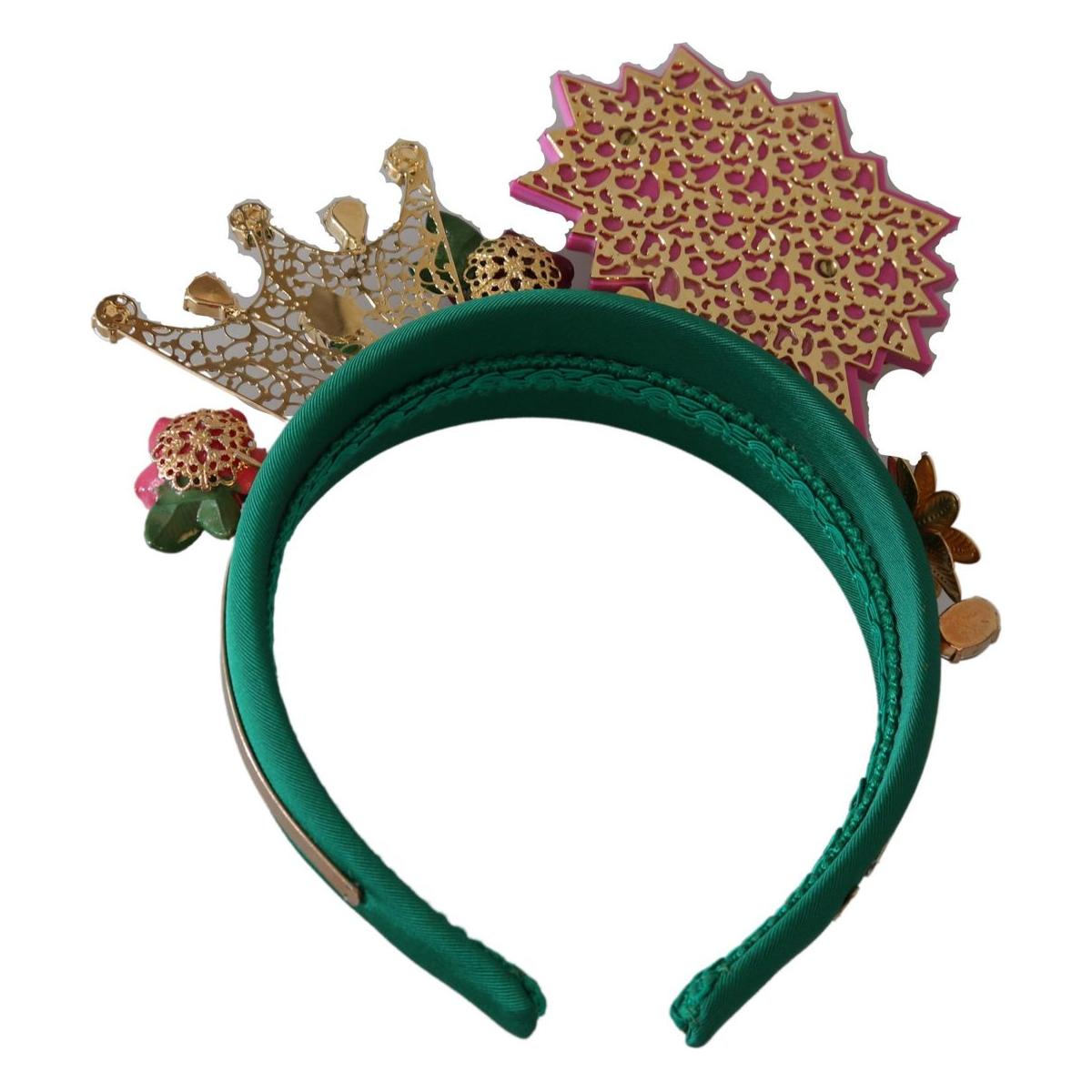 Dolce & Gabbana Stunning Silk & Brass Diadem Headband green-pink-crystal-fumetti-cartoons-diadem-headband Diadem IMG_9150-scaled-b33f43de-749_3db0cb99-6f4e-407b-be18-866c692d2174.jpg