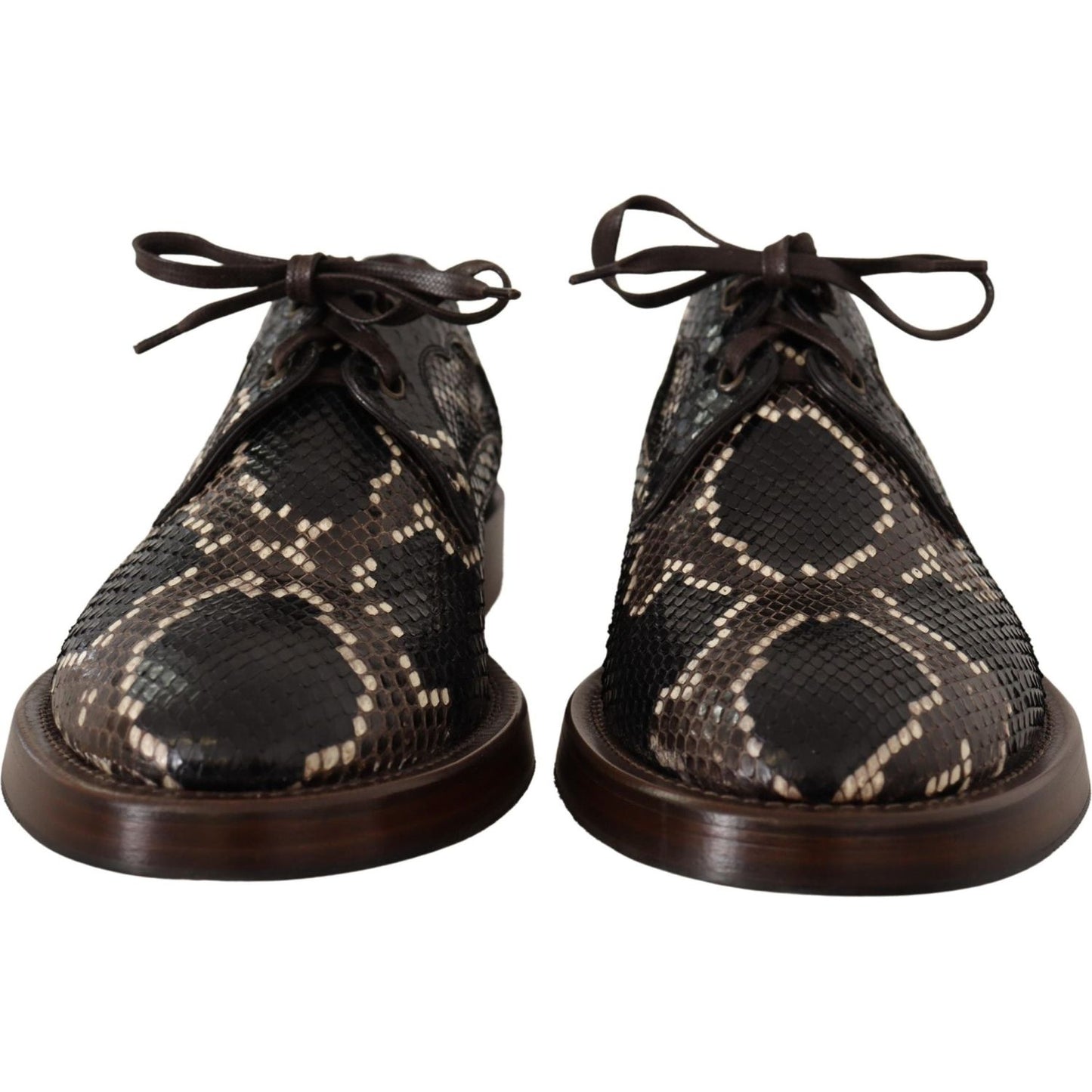 Dolce & Gabbana Elegant Formal Python Derby Shoes brown-derby-exotic-leather-men-shoes