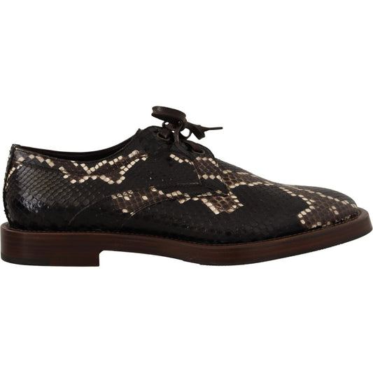 Dolce & Gabbana Elegant Formal Python Derby Shoes brown-derby-exotic-leather-men-shoes IMG_9163-scaled-01e763d6-35c.jpg