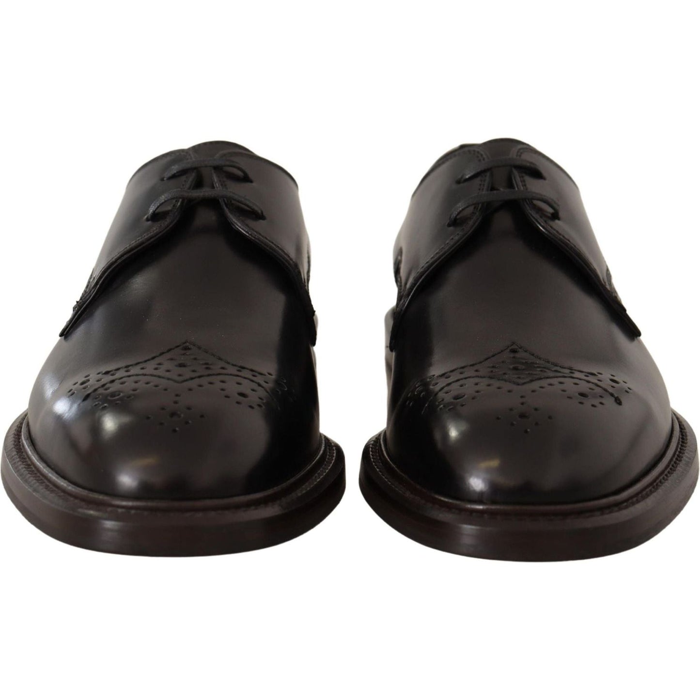 Dolce & Gabbana Elegant Black Derby Dress Shoes black-leather-dress-formal-derby-shoes